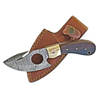 Titan Damascus Steel Hand Forged Gut Hook Skinning Knife, 7.2in