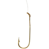 Tru-Turn Snelled Hook, Aberdeen, Down Eye, 24kt Gold