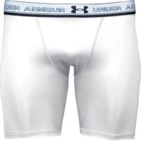 UnderArmour Men's HeatGear Compression Short - White Color 1201164-100
