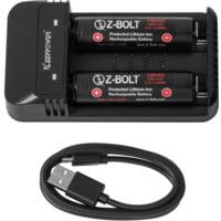 Z-Bolt Rechargeable 18650 Batteries &amp; 2x Slot Charger Kit