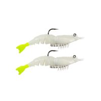 Z-man EZ SHRIMPZ RIGGED3.5" GLOW/CHART TAIL2PK EZSR-70PK2