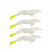 Z-man EZ SHRIMPZ UNRIGGED3.5"GLOW/CHART TAIL4PK EZSU-70PK4