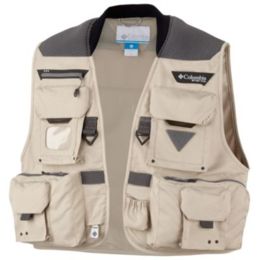 Columbia Henry's Fork V Vest - Men's, Fossil, — Mens Clothing Size