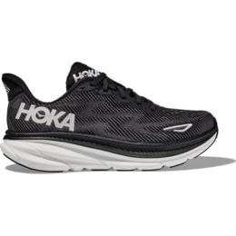 Hoka Clifton 9 Running Shoes, Wide - Mens, Black/White  display picture 3