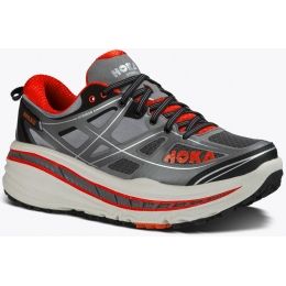 Hoka One One Men\'s Gray & Orange Trail Running Shoes Men main image 4
