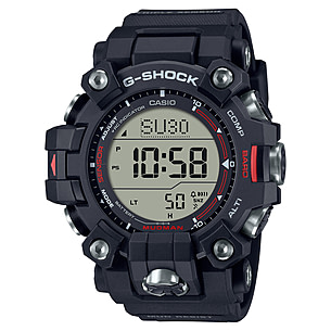 ベ*！様 G-SHOCK Mudman ブラックデジタル腕時計 Casio G-Shock Mudman Triple-Sensor Solar Power Watch - Men's