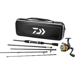 Daiwa Carbon Case Travel Pack w/Spinning Combo with Free S&H