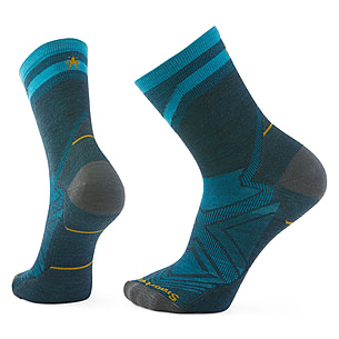 Smartwool Run Zero Cushion Pattern Mid Crew Socks - Men's | Men's Run Socks  | CampSaver.com