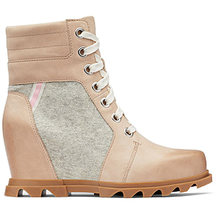 sorel lexie wedge tobacco Felt Pieced Ankle Boots Womens Size 6.5 Brown Leather Waterproof suede uppers Sorel Women's Lexie Wedge Boot,