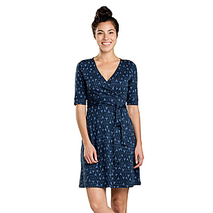 cue wrap short sleeve dress Toad&Co Cue Wrap Cafe Short Sleeve Dress — CampSaver
