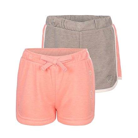 Body Glove Girls Solid and Side-Stripe Shorts Set 7-12 - Coral &amp; Grey 2D52961C, 10, Coral &amp; Grey, 8385BGS31-C-10