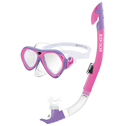 Body Glove Aruba Womens Mask / Snorkel Combo - Pink/Purple A0247DB8, M, Pink/Purple, 17043CMB-PNKPUR-M