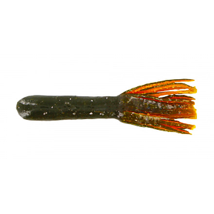 Big Bite Baits Tour Flipper Tube Soft Baits, 8 per Pack, Green Pumpkin/Orange Tail, 4 inch, SSTUB4