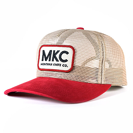 Montana Knife Company MKC Mesh Logo Hat - Men's, Khaki/Crimson, One Size, MKC-000976