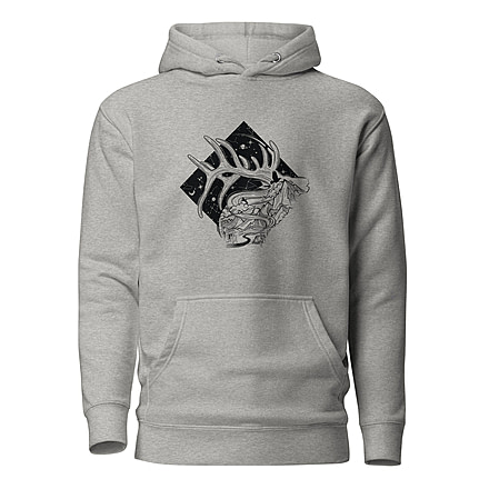 Milk X Whiskey Elk Head Hoodie 9DB5CAAA, Carbon Grey, S, 880150610784