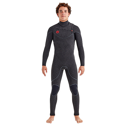 Body Glove Red Cell 2mm Slant-Zip Mens Fullsuit - Black Heather 5F8B8607, LS, Wetsuit: Black, 18149-BLK-LS