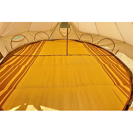 Life Intents Striped Bell Tent Floor Matting Citrus Tones 19 6M, striped-6m-yurt-tent-floor-matting-earth-tones