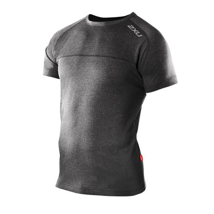 2XU Movement Short Sleeve Top - Men's-Black Marle-Small