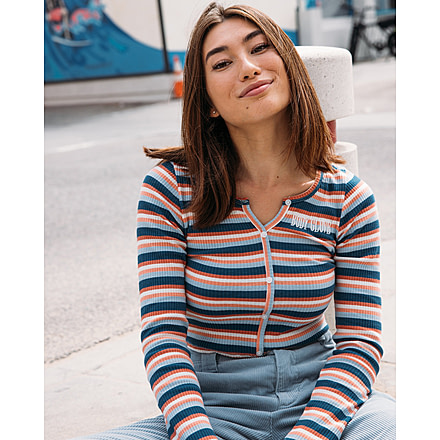 Body Glove Striped Ribbed Long-Sleeve Shirt - Navy 1F293AF4, L, NVY, JT25577B1828A-NVY-L
