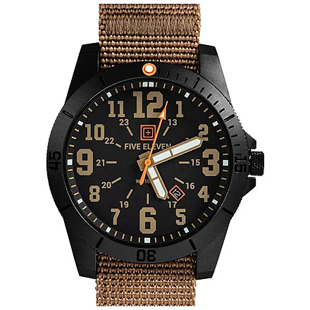 5.11 Tactical Field Watch 2.0, 44mm, Stainless Steel, Nylon NATO Band, Kangaroo, 1 SZ, 56625-134-1 SZ