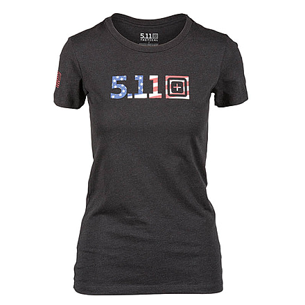 5.11 Tactical Legacy Usa Flag Fill T-Shirt - Womens, Black, Large, 31014AAIF-135-L