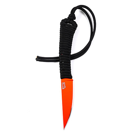 Montana Knife Company Mini-Speedgoat Fixed Blade Knives, 3 inch, 52100 Ball Bearing Steel, Fixed Blade, Paracord Handle, Blaze Orange Cerakote, 6.5 inch, MKC-000431