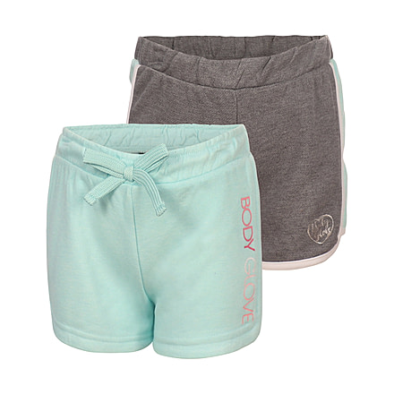 Body Glove Girls Solid and Side-Stripe Shorts Set 7-12 - Blue &amp; Dark Grey 929DCA67, 8, Blue &amp; Dark Grey, 8385BGS31-A-8