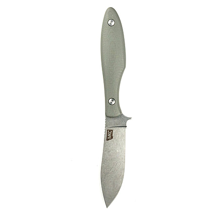 Montana Knife Company Jackstone Fixed Blade Knife, 3.6 inch, Magnacut Stainless Steel, Fixed Blade, G-10 Handle, Grey, 7.9 inch, MKC-000629