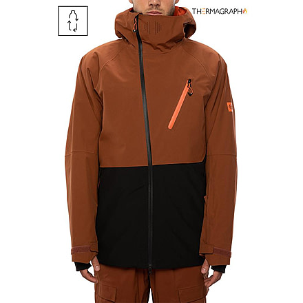 686 GLCR Hydra Thermagraph Jacket - Mens, Clay Colorblock, Small, M0W107-CLAY-S