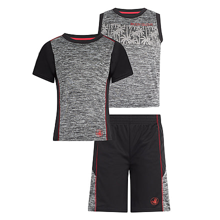 Body Glove Boys Three-Piece Shirts and Short Set 4-7 - Black &amp; Red BDDB142F, 7, Black &amp; Red, 8806BGS30-B-7