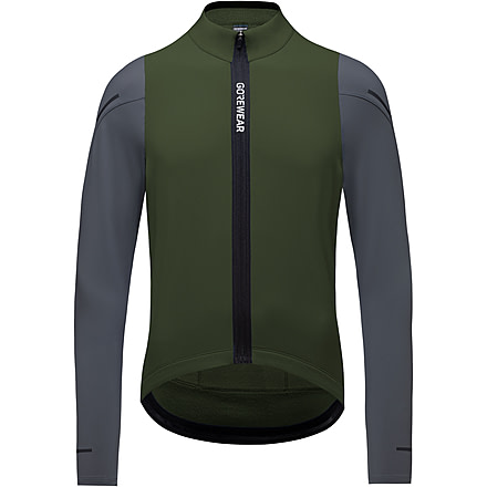 GOREWEAR SPINSHIFT Thermo Long Sleeve Cycling Jersey Mens in Utility Green/Lab Graphite Large Form fit F821A9F6, 101086-BHBZ-L