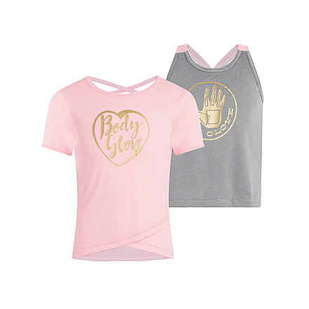 Body Glove Girls Short-Sleeve Shirt and Tank Top Set 7-12 - Pink &amp; Grey 34B2B89B, 10, Pink &amp; Grey, 8499BGS30-A-10