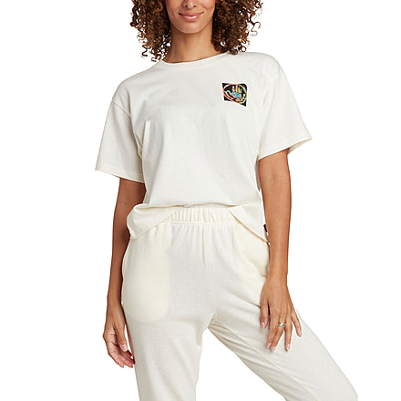 Body Glove Scribble Block Short-Sleeved Relaxed Fit Crop T-Shirt - Cream 1E724B77, L, Cream, JT25100B1720A-104-L