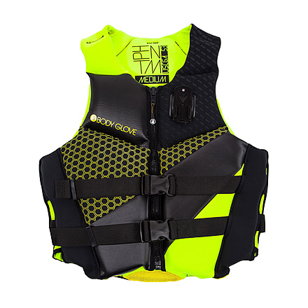 Body Glove Phantom Mens/Teen USCGA PFD - Lime/Black 9E1753ED, M, Lime/Black, 18224-LIMBLK-M