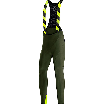 GOREWEAR Mens C3 Thermo Cycling Bib Tights+ in Utility Green/Neon Yellow Large Form fit D6A68DE0, 100648-BH08-XL