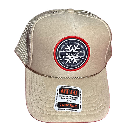Hagan Classic Trucker Hat - Men's w/ Snowflake Patch, Tan, One Size, 8404804731137