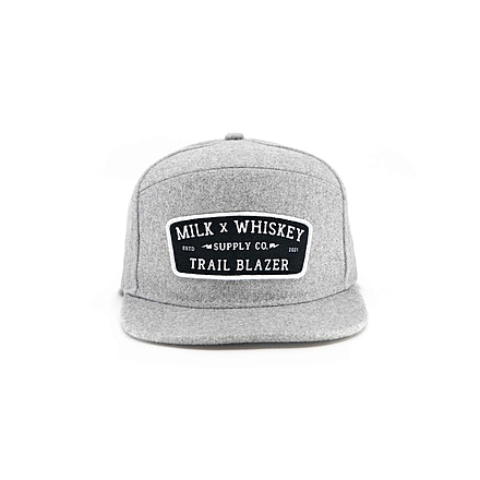 Milk X Whiskey Trailblazer Raster Wool Flat Brim Hat B9259488, Heather Grey, mxwhmtrhg