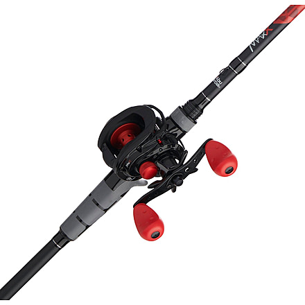 Abu Garcia Max X Black Baitcast Combo, 6.4/1, Right, LP, 7ft. Rod Length, Medium Heavy Power, 1 Piece Rod, MAXX/701MH-BLK
