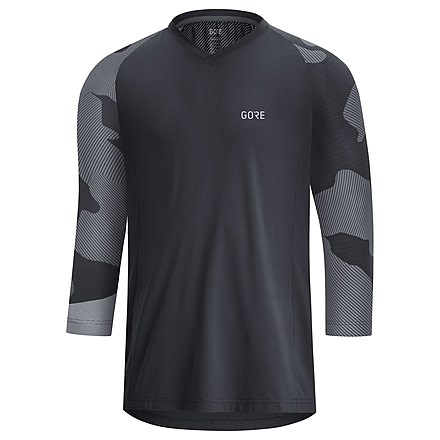 GOREWEAR Mens C5 Trail 3/4 Cycling Jersey in Black/Dark Graphite Gray XS Regular fit Moisture Wicking DFBE6410, 100604-99AV-S