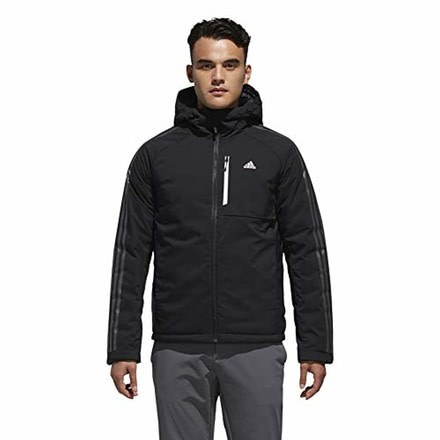 Adidas Terrex 3-Stripe Down Hoodie - Men's, Black/Black, Medium, DM1965-M