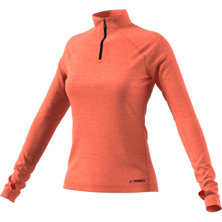 Adidas Terrex Demo, Tracerocker 1/2 Zip Thermal Top - Women's, Semi Coral, Small, DZ0769-S-DEMO