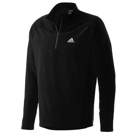 Adidas Terrex Hiking/Trekking One Sided Half Zip Fleece Jacket - Men's-Black-Small