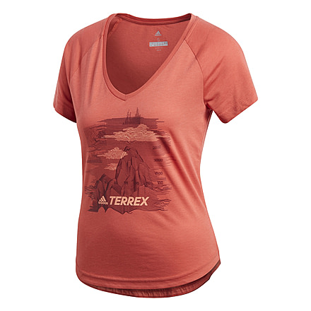 Adidas Terrex Mountain Women's Tee Shirt, Trace Scarlet, Large, CV6178-L