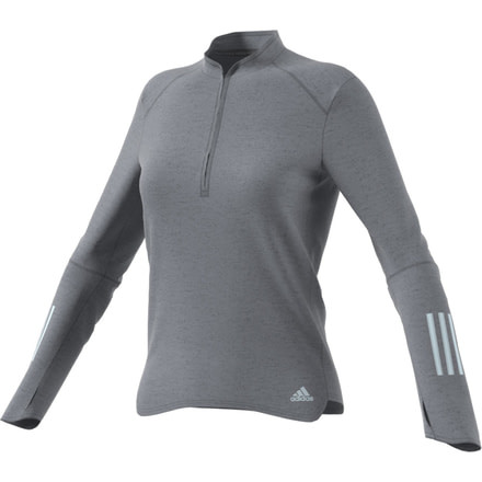 Adidas Terrex Response Women's Long Sleeve Zip Tee Shirt, Grey, Large, B47695-L