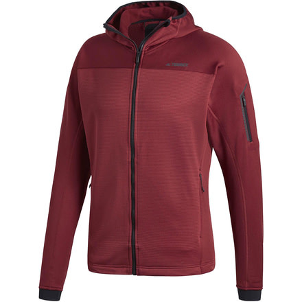 Adidas Terrex Stockhorn Fleece Hoodie II - Men's, Noble Maroon, Small, CY8701-S-500