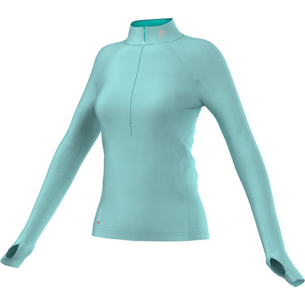 Adidas Terrex Icesky Half Zip Long Sleeve Top - Women's-Frost Mint-Small, 188278