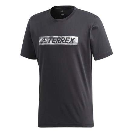Adidas Terrex Logo Bar Men's Tee Shirt, Carbon, 2XL, CD3247-2XL