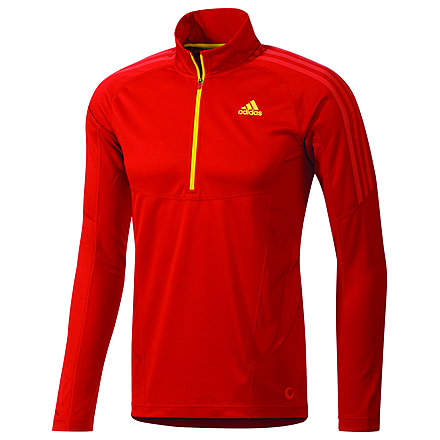 Adidas Terrex Swft Long Sleeve 1/2 Zip Tee - Men's-University Red-X-Large