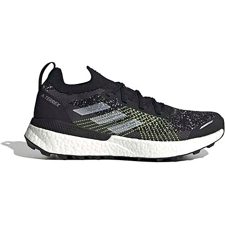 Adidas Terrex Two Ultra Primeblue Trail Running Shoes - Men's, Core Black/Ftwr White/Solar Yellow, 11, H69066-11