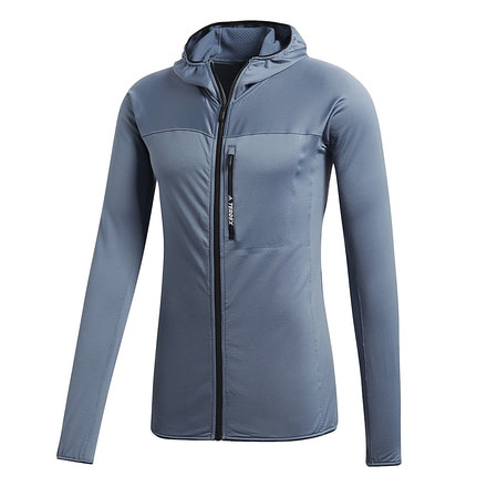Adidas Terrex Tracerocker Hooded Fleece Jacket - Men's, Raw Steel, Small, CY8716-S